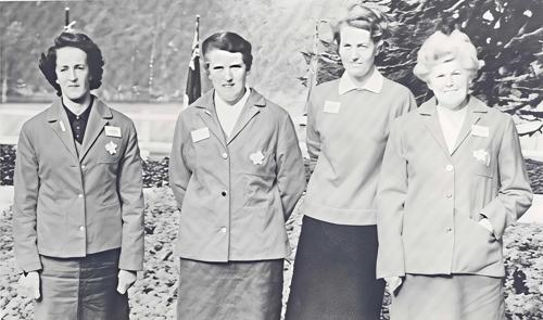 Mrs. Marcus Wright, Miss P. Roberts, Hostess: Jacqueline Tussard, Mrs. R. Oliver